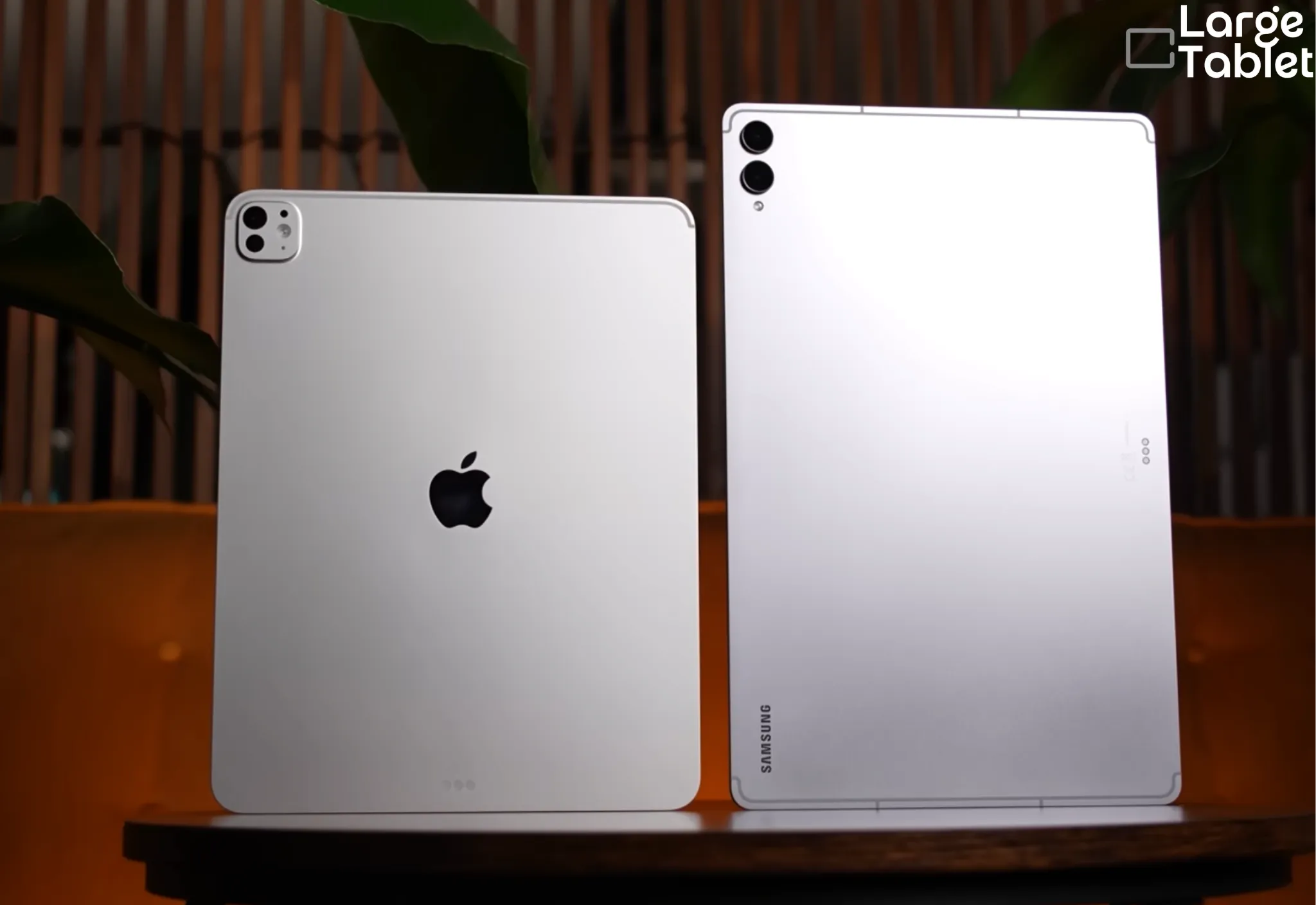 Rear view of the Apple iPad Pro 13-inch M5 and Samsung Galaxy Tab S11 Ultra showing build and design differences