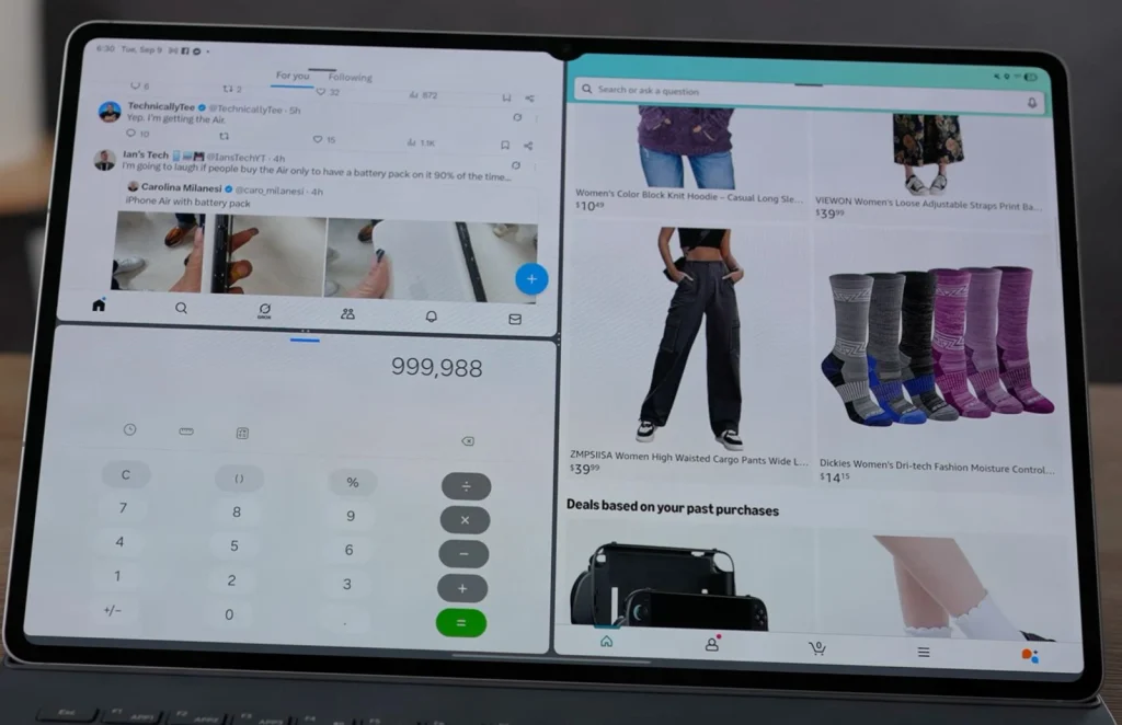 Multitasking on galaxy tab s11 Ultra. Oppened 3 apps at a time.