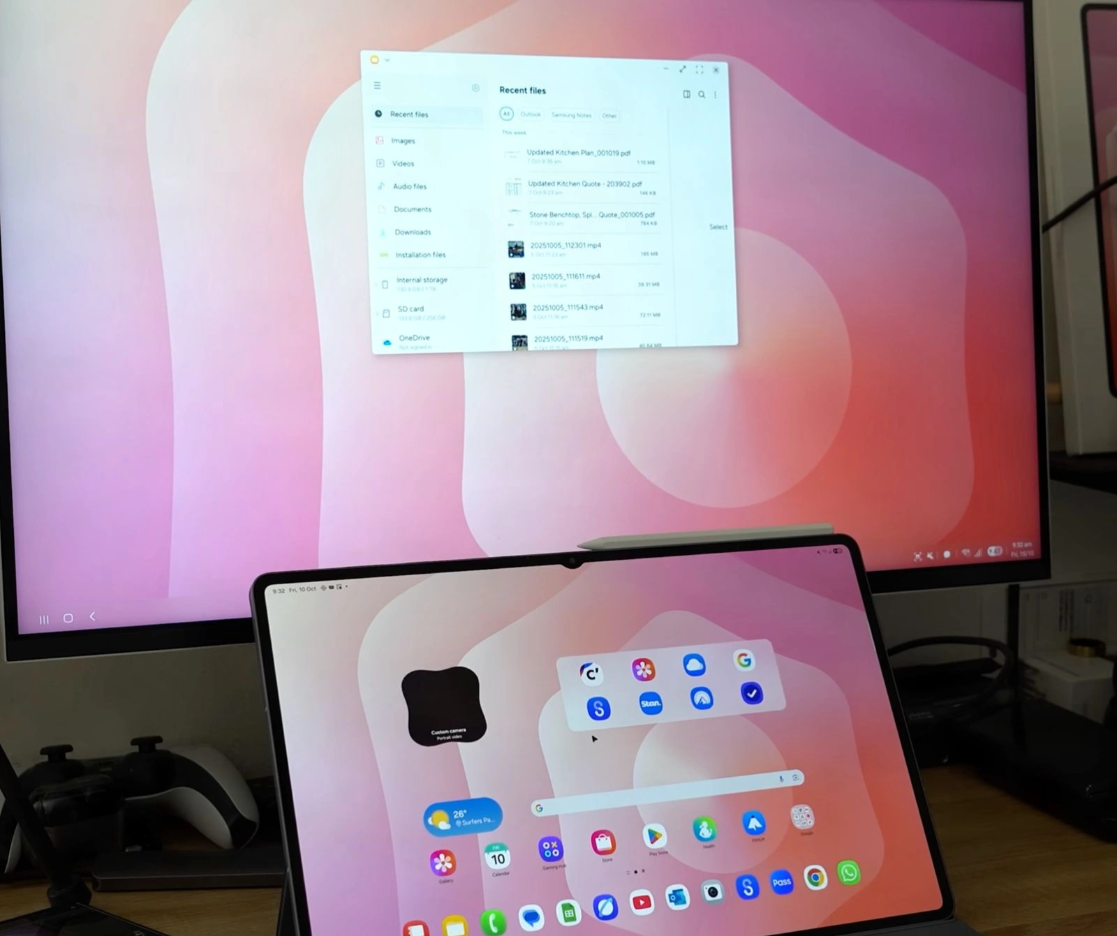 Samsung Galaxy Tab s11 ultra DeX connected with external moniter
