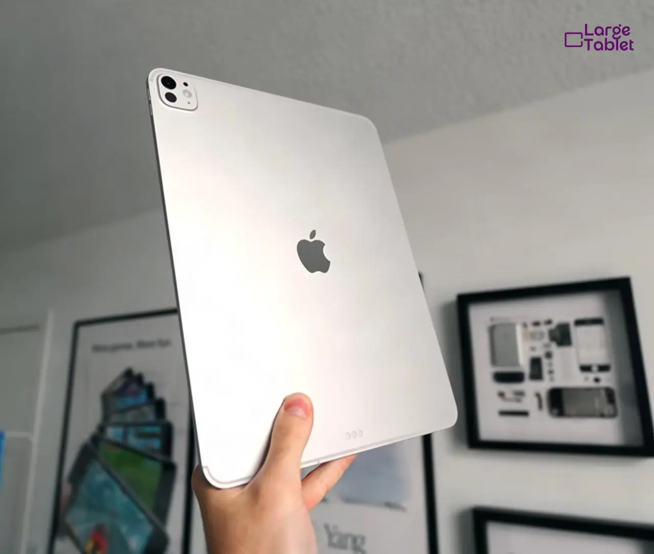 Rear of the Apple iPad Pro 13-inch (M5) showing the aluminium unibody and camera module