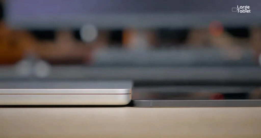 ipad pro m5 thinness compared to a macbook pro