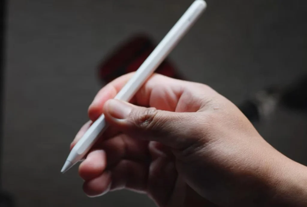 Apple Pencil Pro closeup in hand